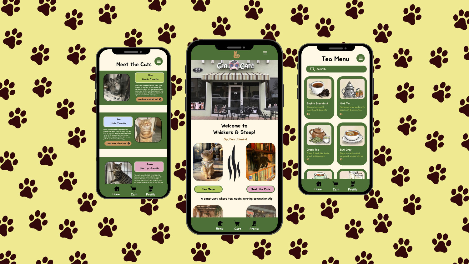 Whiskers and steep cat cafe 