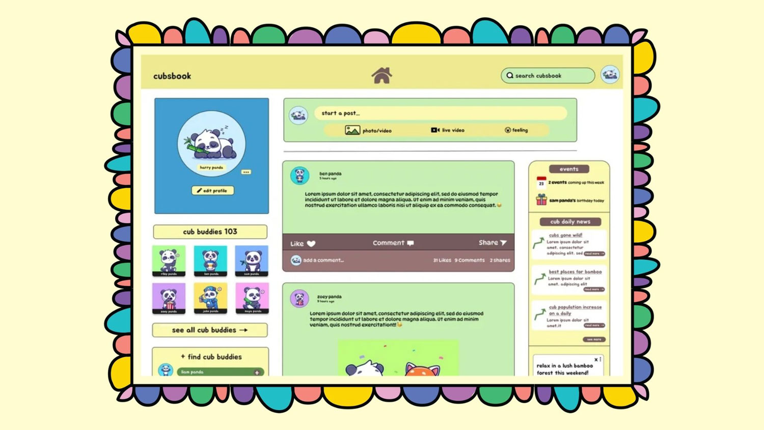 Background with geometric shapes floating